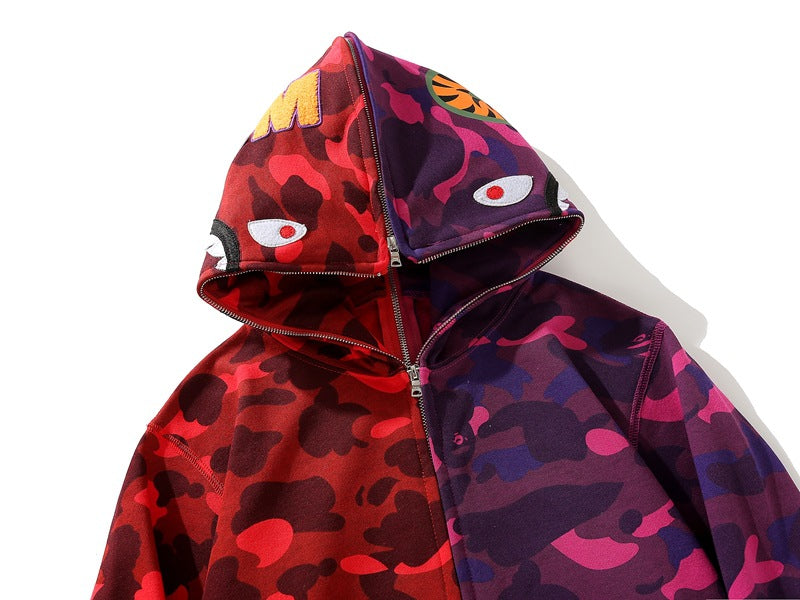 BAPE Camo Shark Spliced Zip Hoodie - Two-Tone
