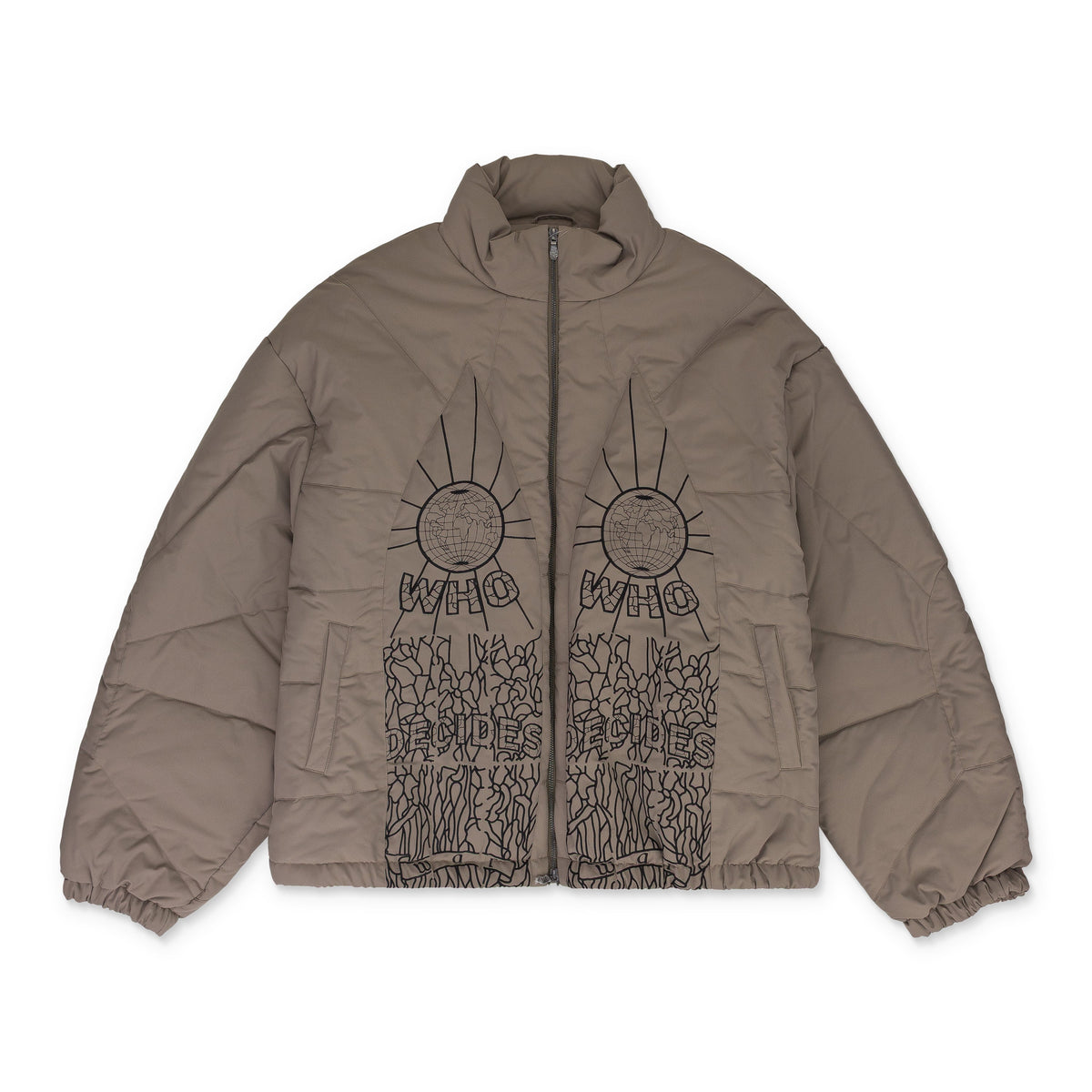 GRAY EMBROIDERED BOMBER
