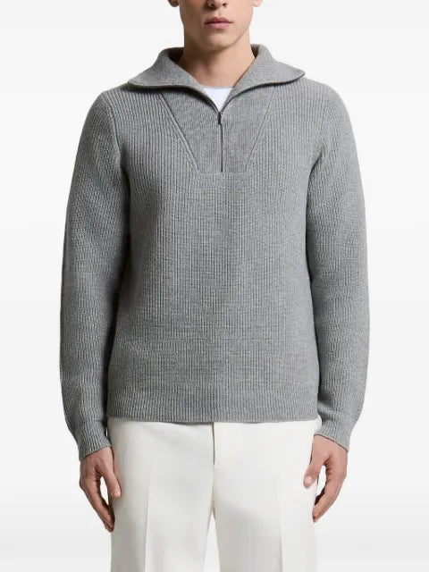 Peserico ribbed-knit half-zip sweater