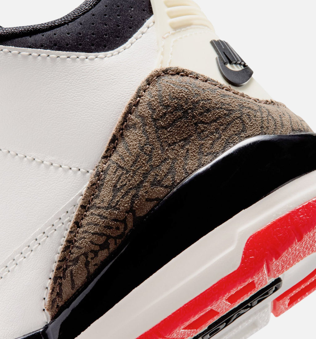 Air Jordan 3 Retro Sail and University Red Preschool Lifestyle Shoe