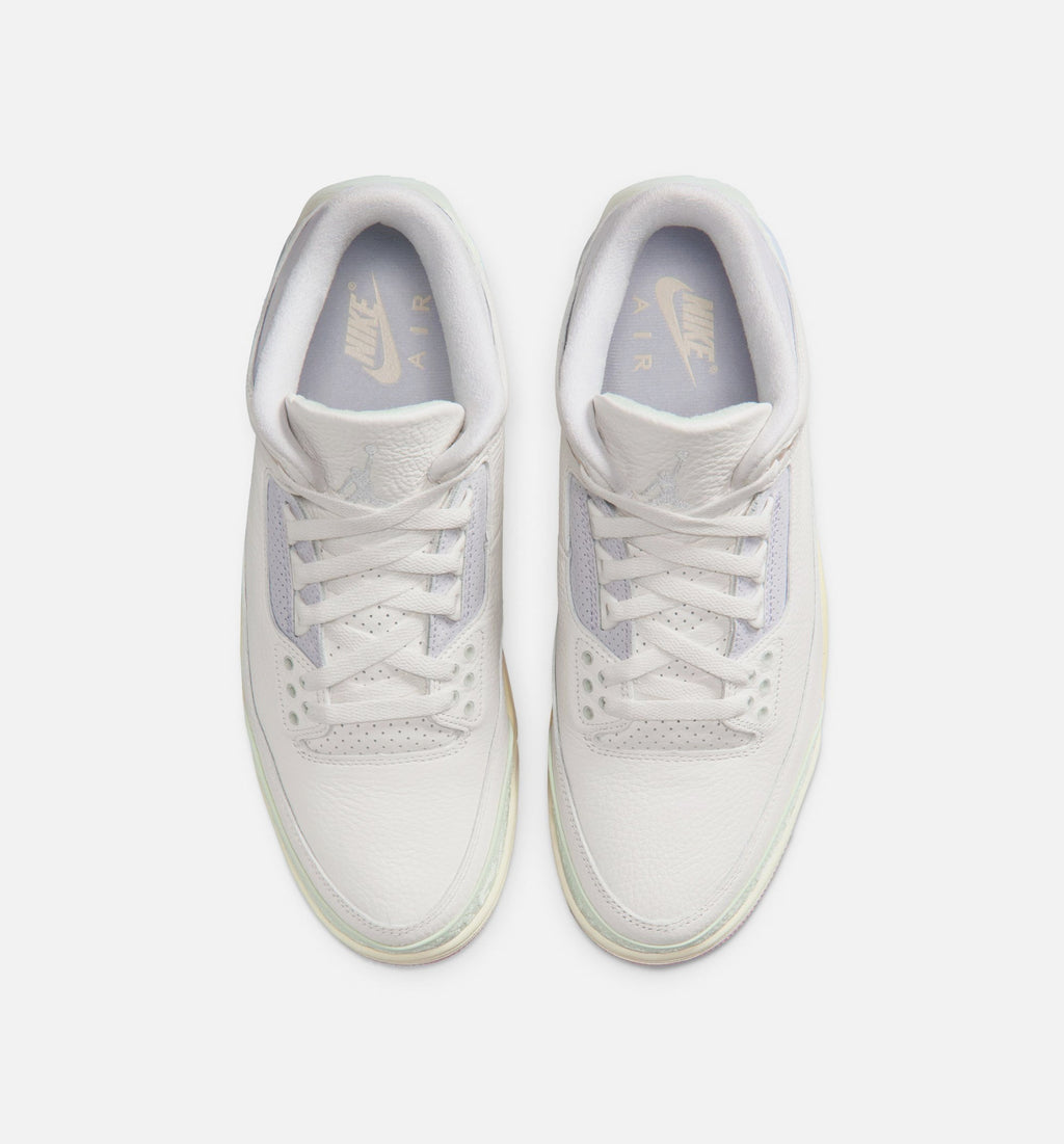 Air Jordan 3 Retro Mens Lifestyle Shoe - Sail/Jade Glow/Misty Lilac