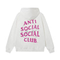 Anti Social Social Club Pink Logo White Hoodie