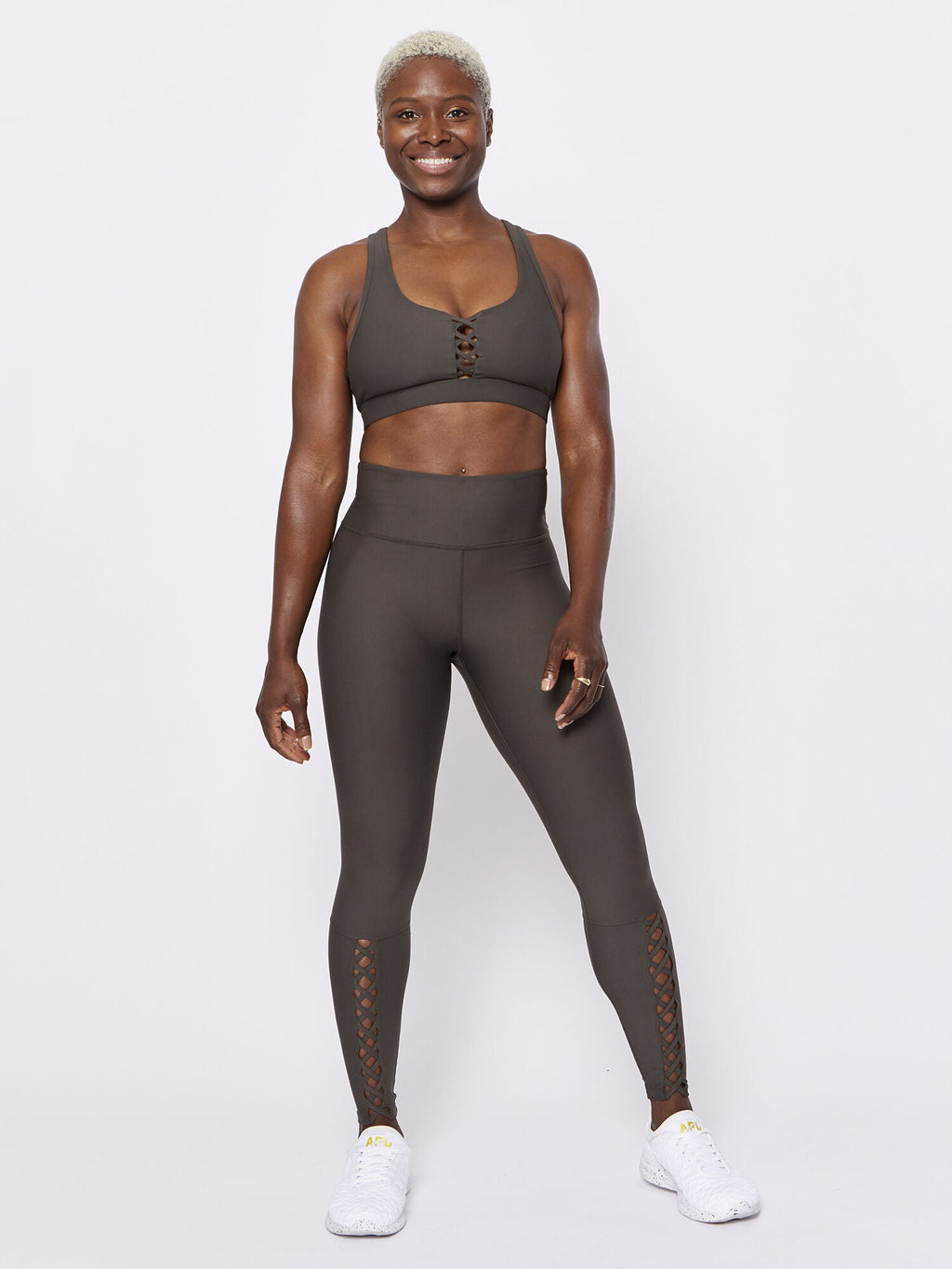 Lace-Up Green Sports Bra