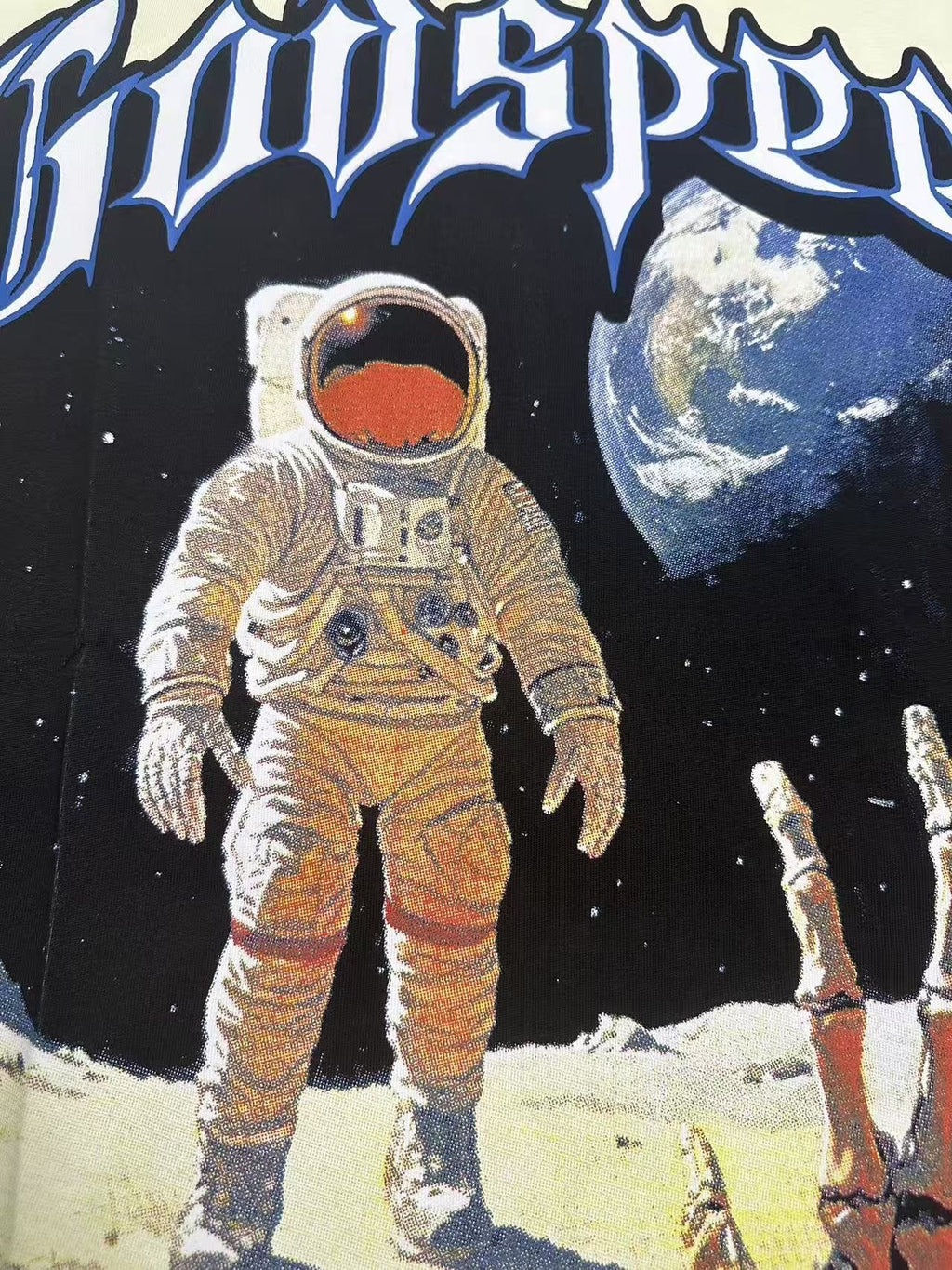 Godspeed Cream Astronaut Graphic Short-Sleeve T-Shirt