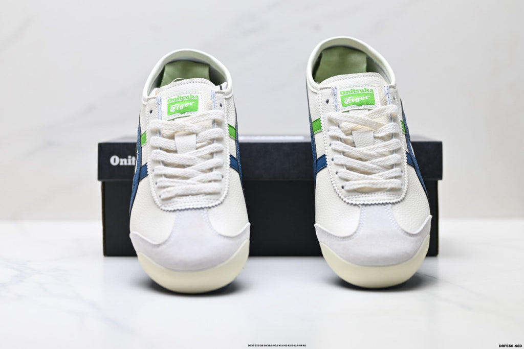 Onitsuka Tiger Retro Low Top White Navy Green Unisex Shoes Style 21