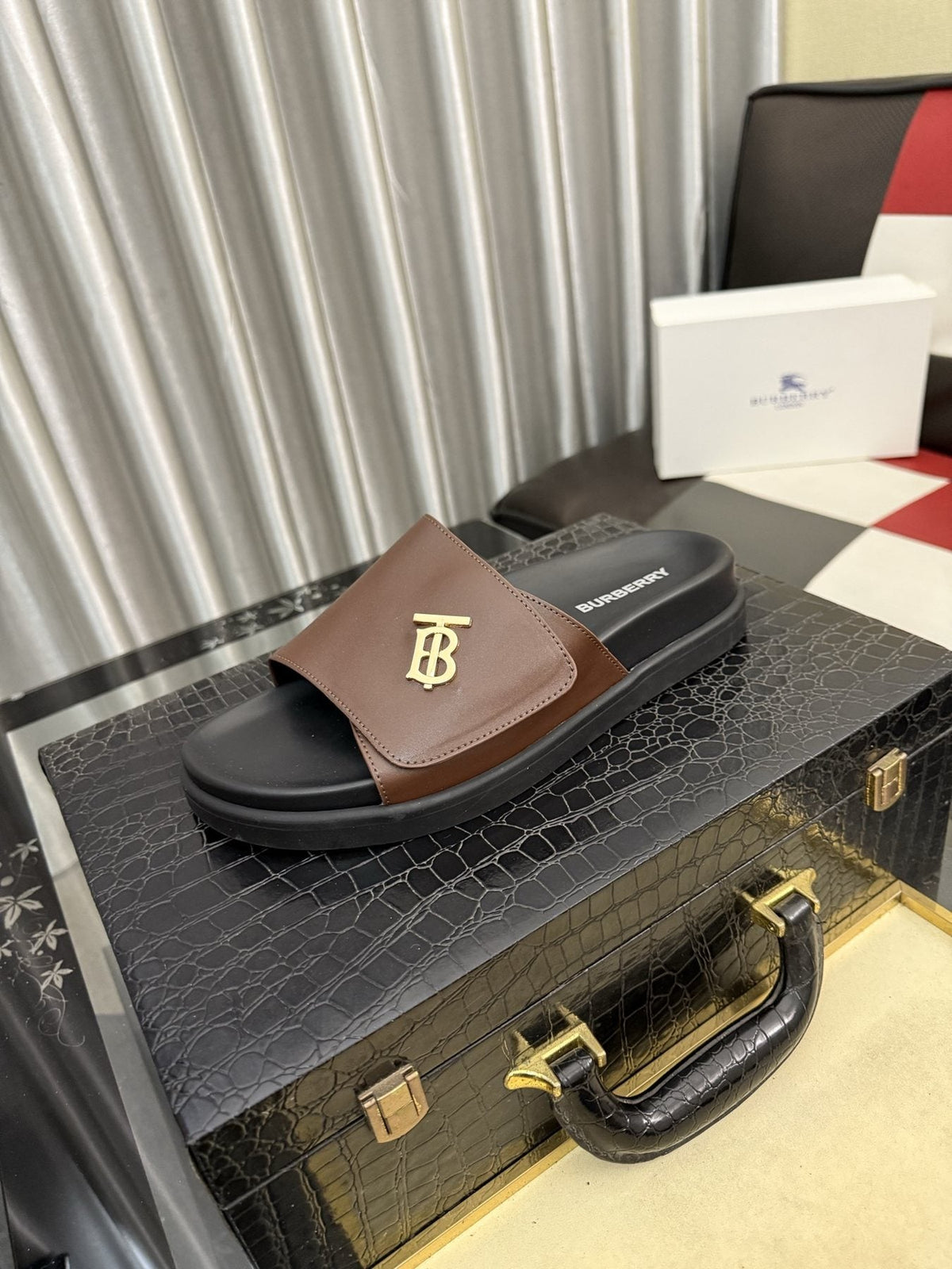 Burberry Monogram Slide Sandals