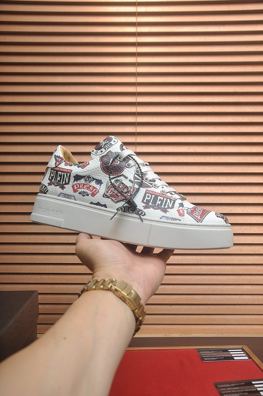Philipp Plein Graphic Print Low-Top Sneakers - Platform-Style Sole